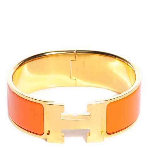 orange hermes clic clac bracelet